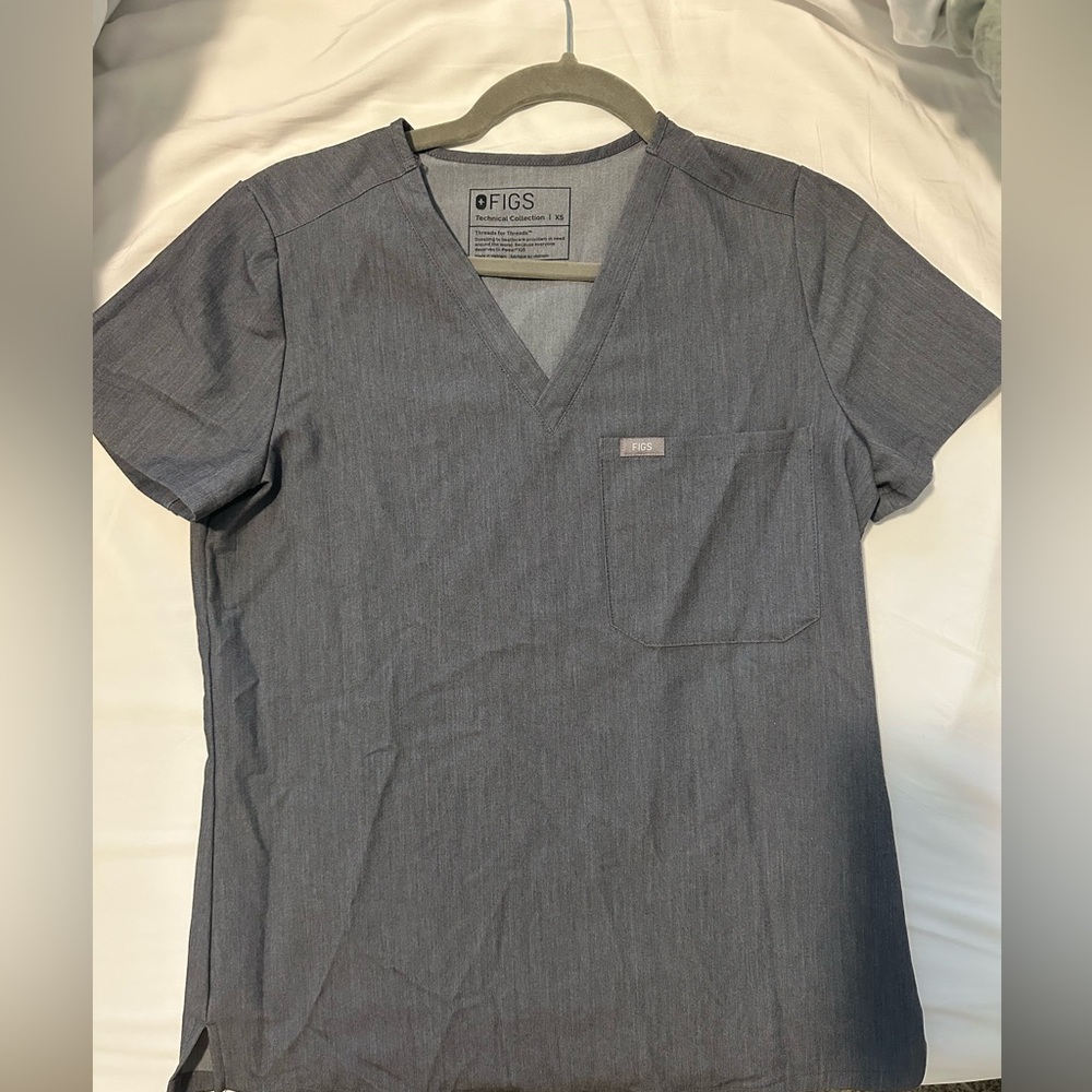 Figs XS Catarina One-Pocket Scrub Top— Graphite